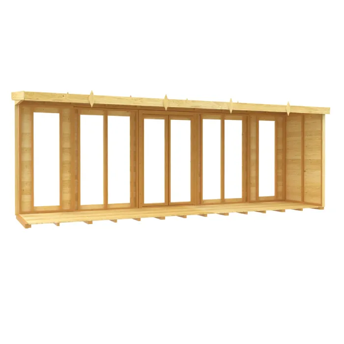4ft x 18ft Pent Summer House (Full Height Window)