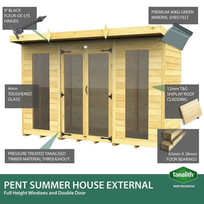 8ft x 16ft Apex Summer House (Full Height Window)
