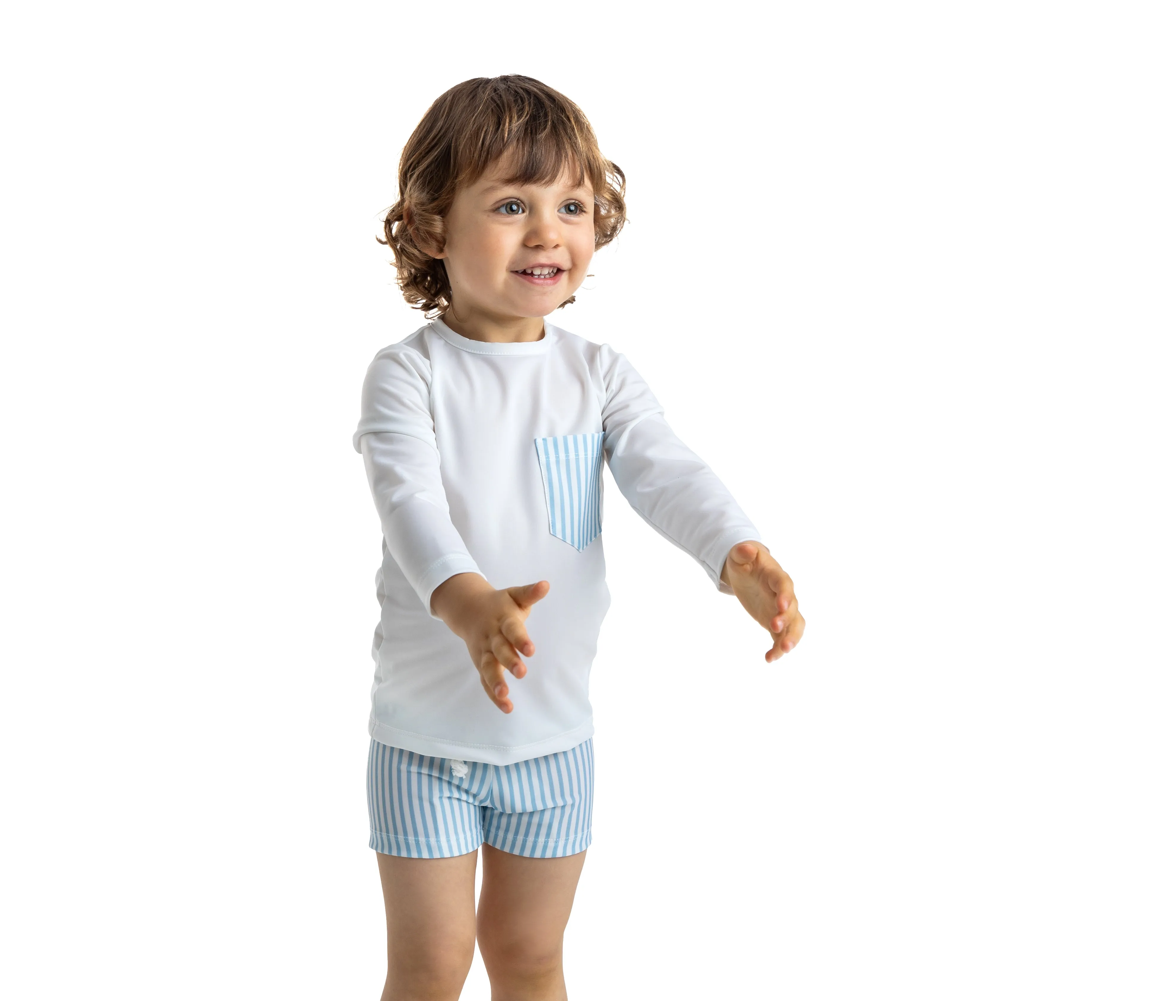 Boy's Rashguard with Striped Pocket