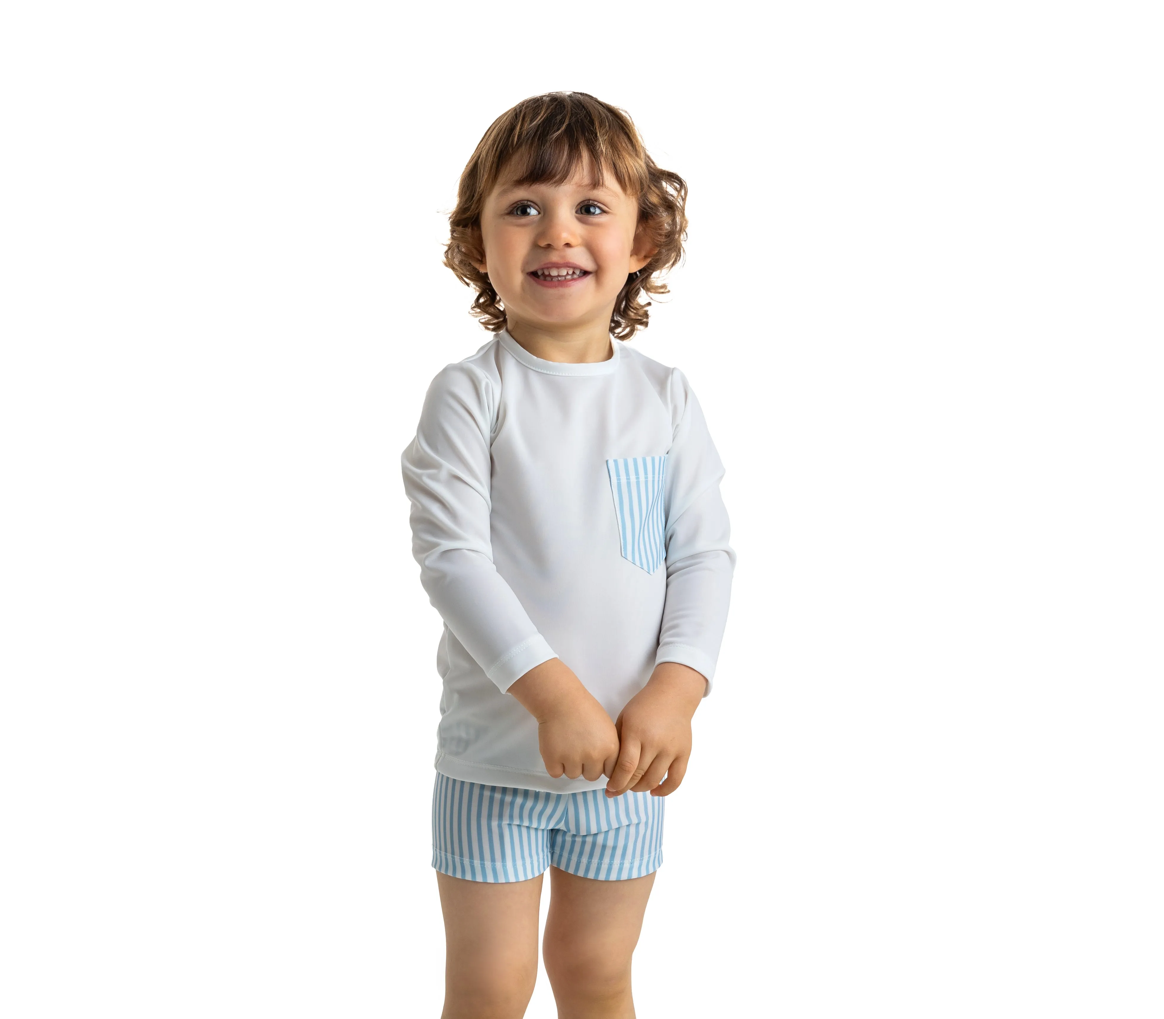 Boy's Rashguard with Striped Pocket