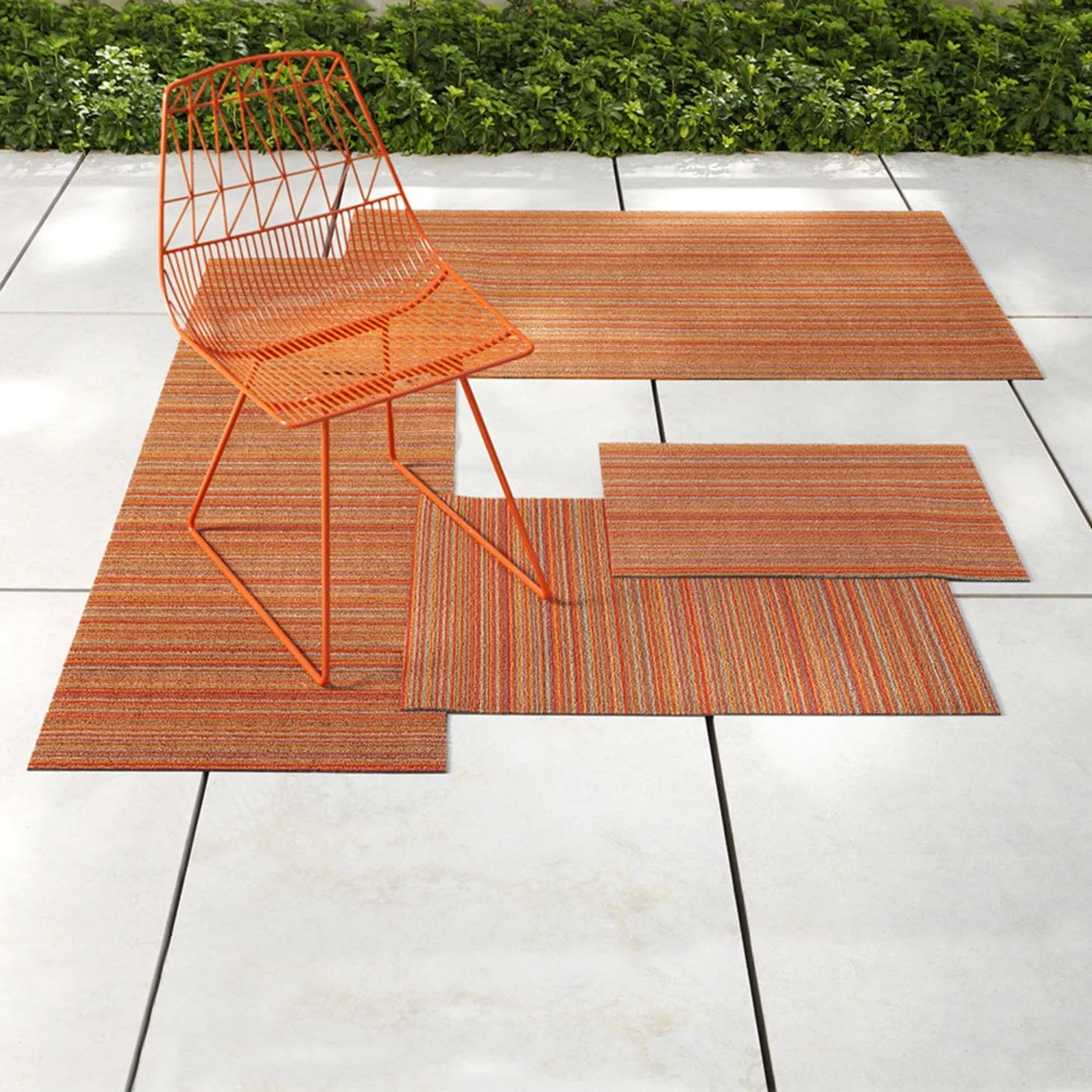 chilewich | doormat 46x71cm (18x28") | skinny stripe orange