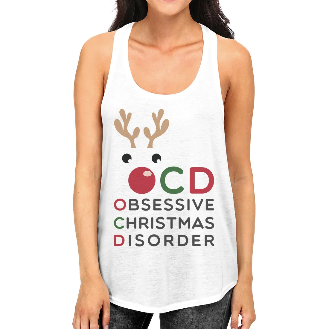 Rudolph OCD Womens Fashion Cute Christmas Gift Tank Top For Workout